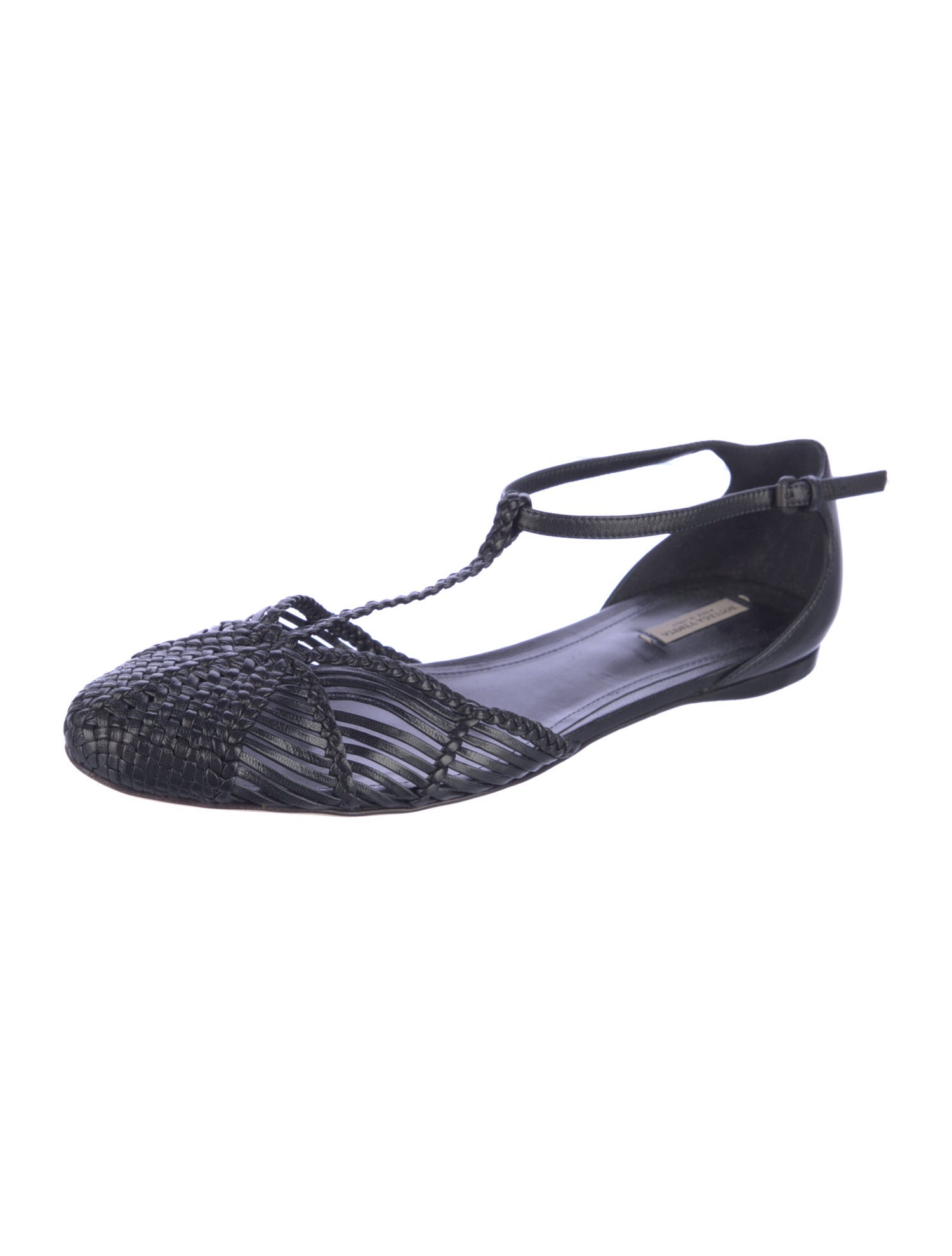 Bottega Veneta Intrecciato Weave Leather D'Orsay Flats w/ Tags