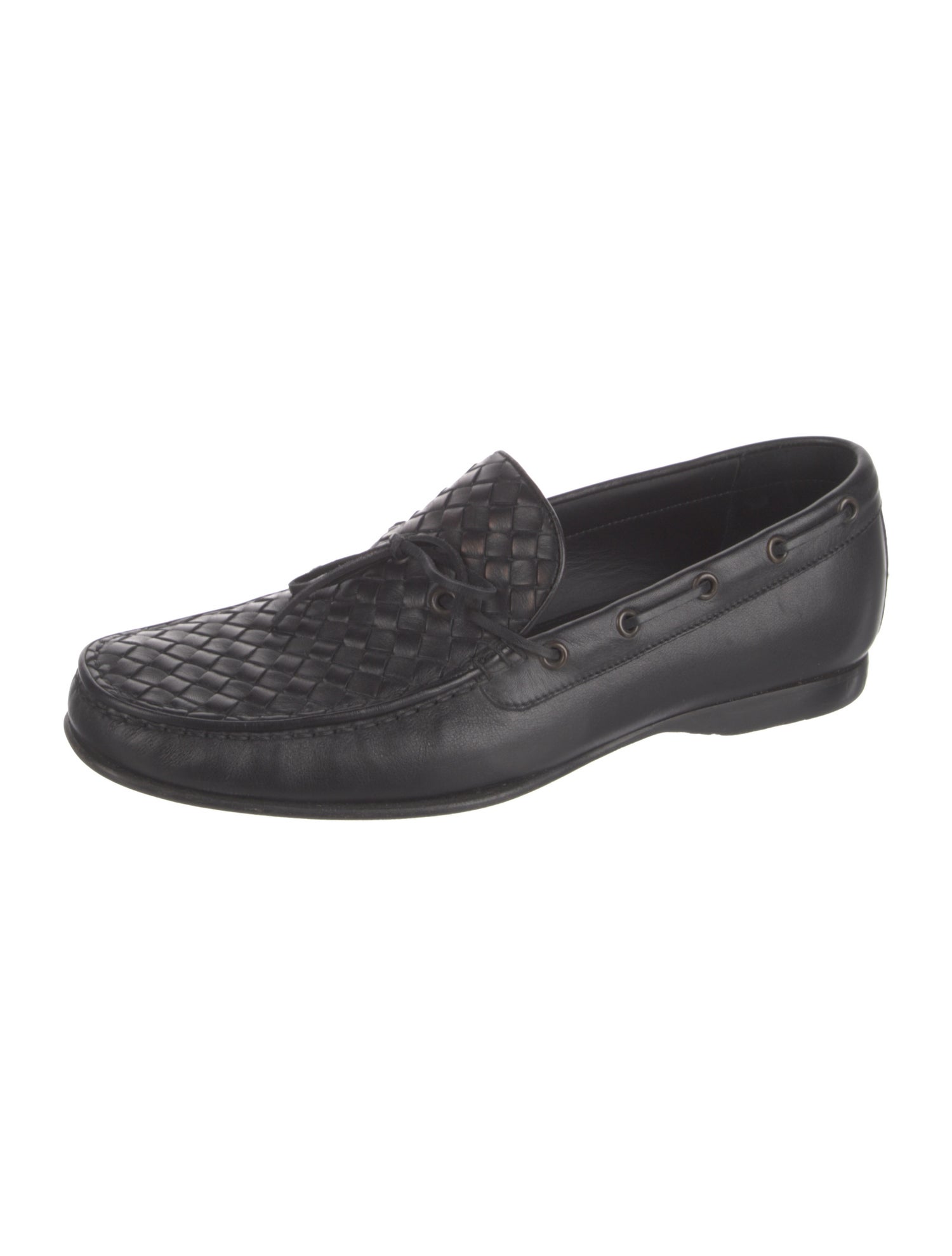 Bottega Veneta Intrecciato Weave Leather Loafers