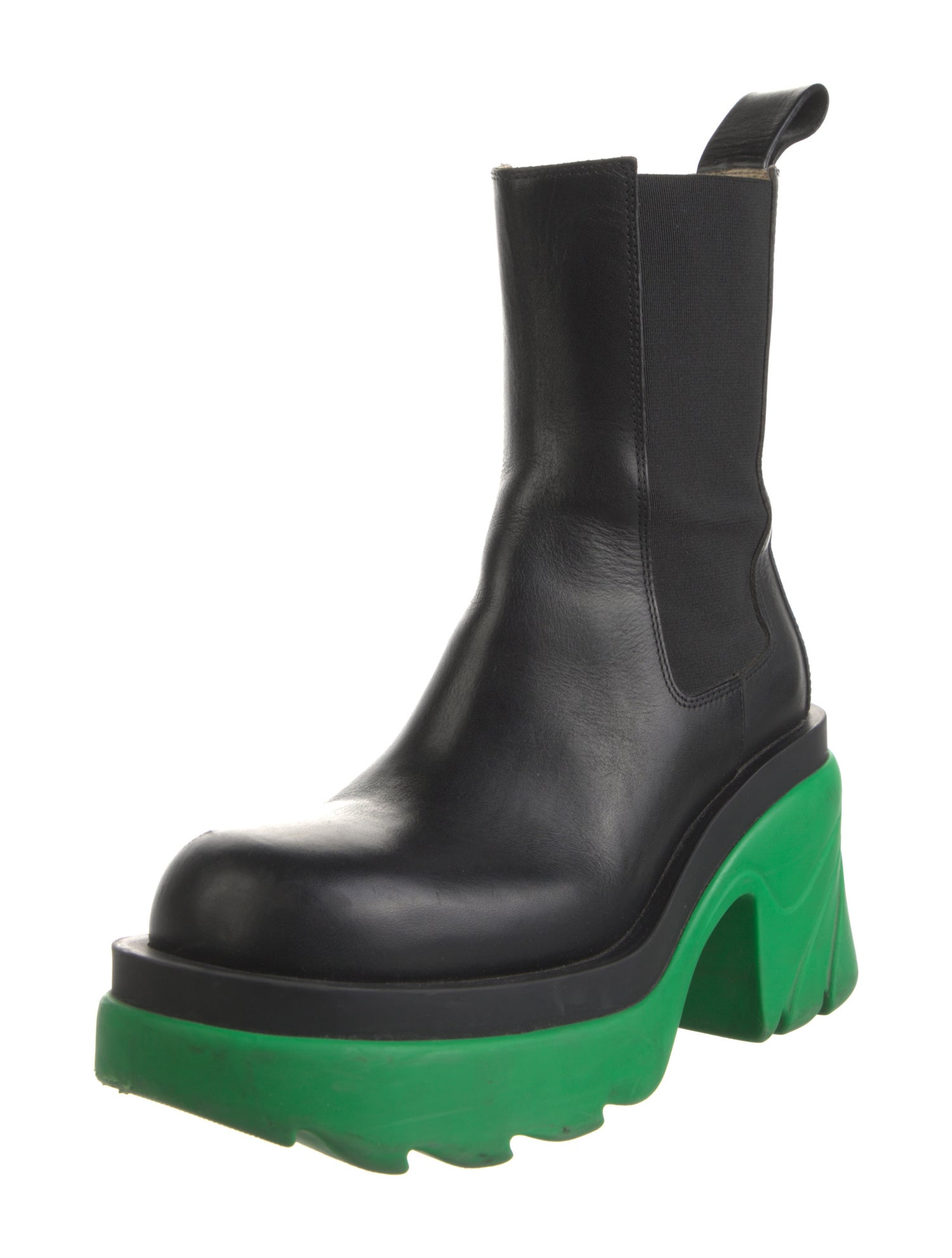 Bottega Veneta Leather Colorblock Pattern Boots