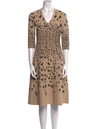 Bottega Veneta Printed Midi Length Dress