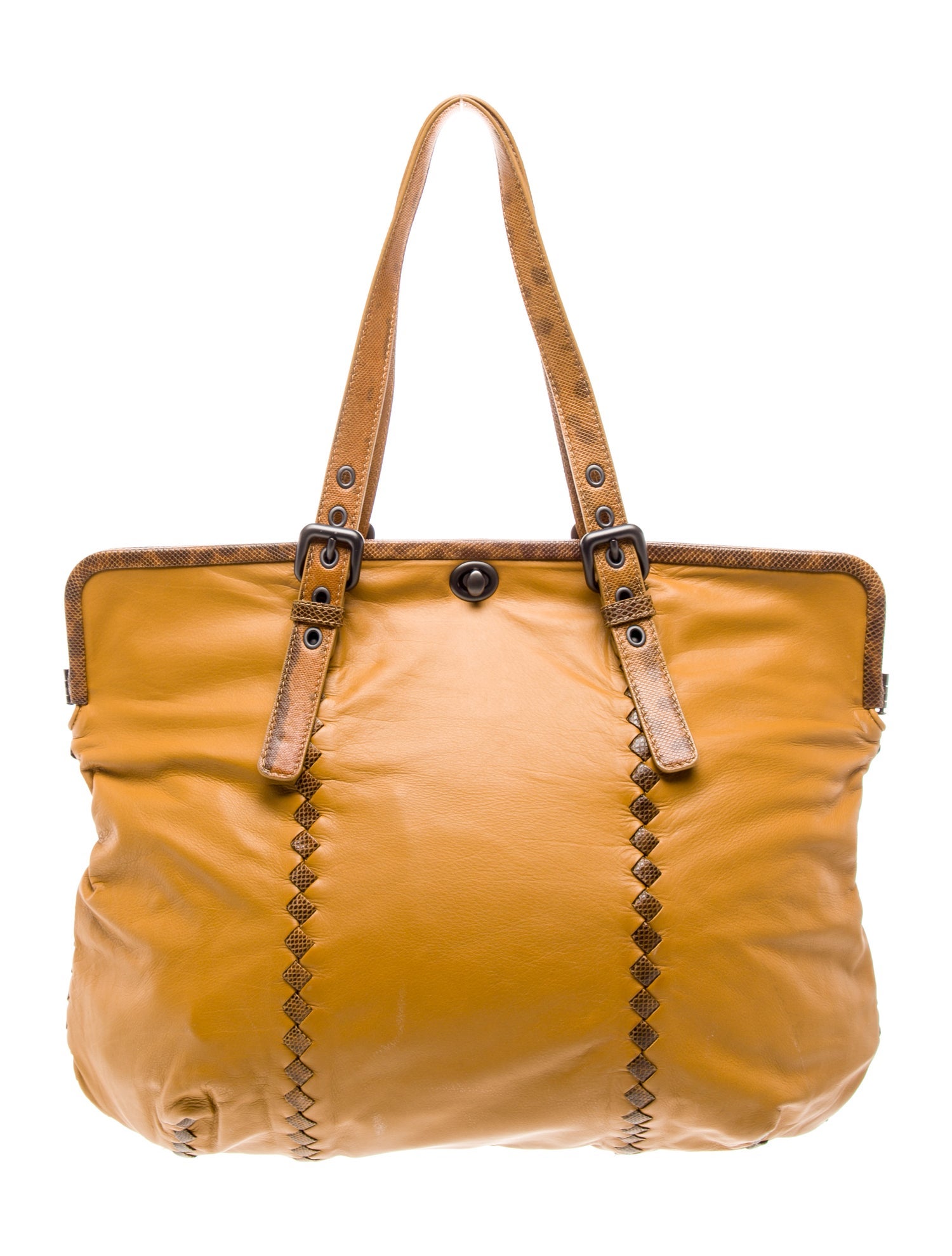 Bottega Veneta Leather Andiamo Intrecciato Shoulder Bag Medium Vintage