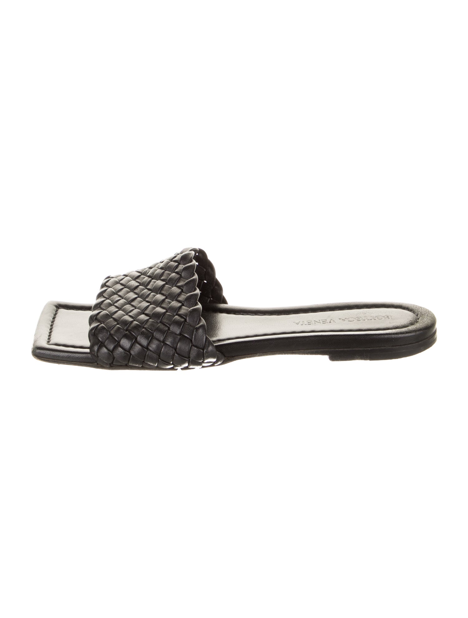 Bottega Veneta Intrecciato Weave Leather Slides
