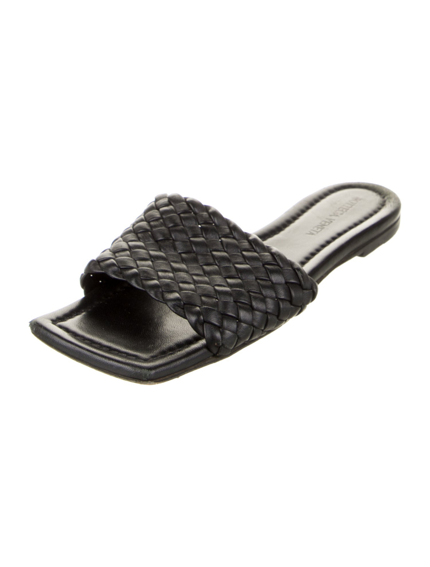 Bottega Veneta Intrecciato Weave Leather Slides