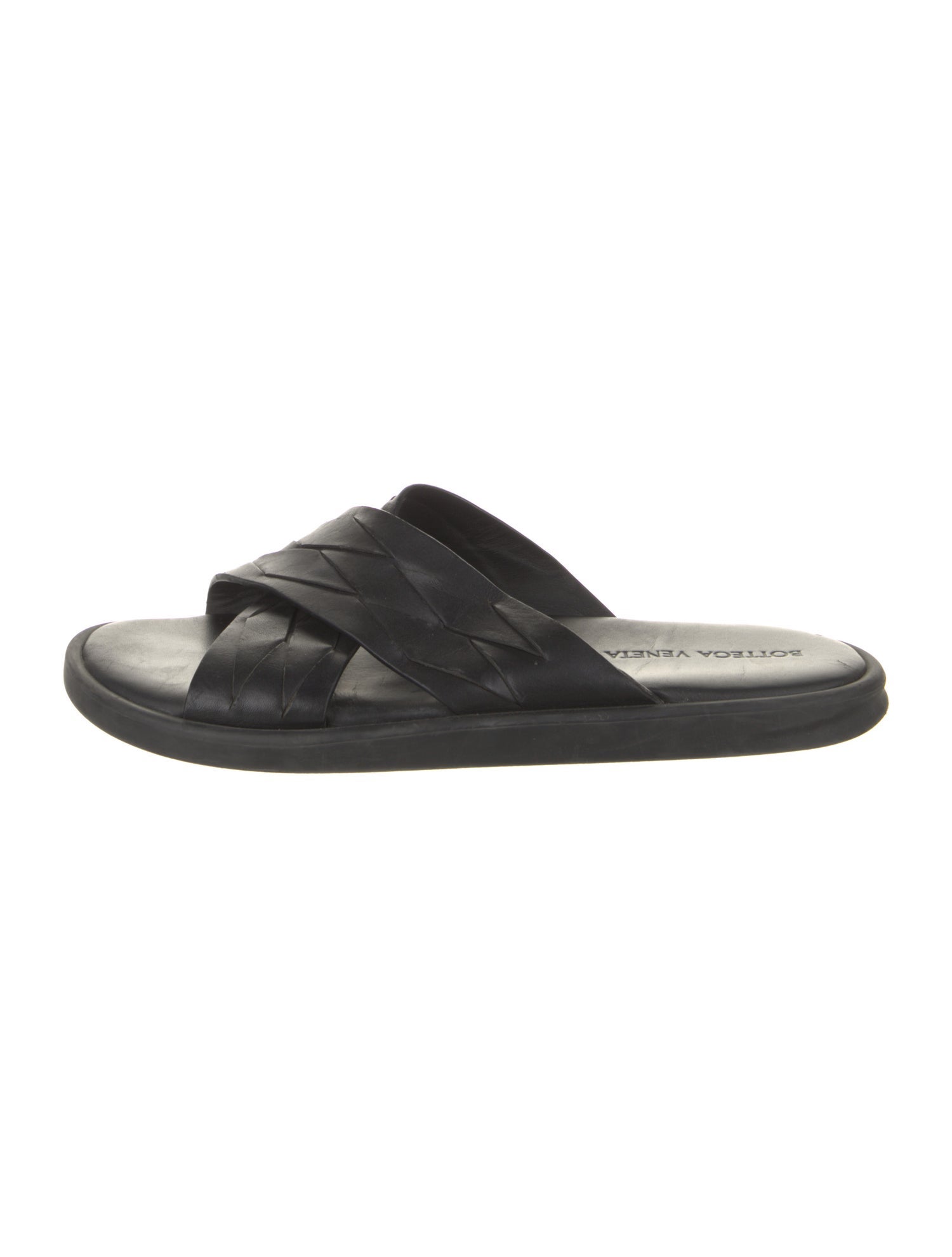 Bottega Veneta Intrecciato Weave Leather Slides