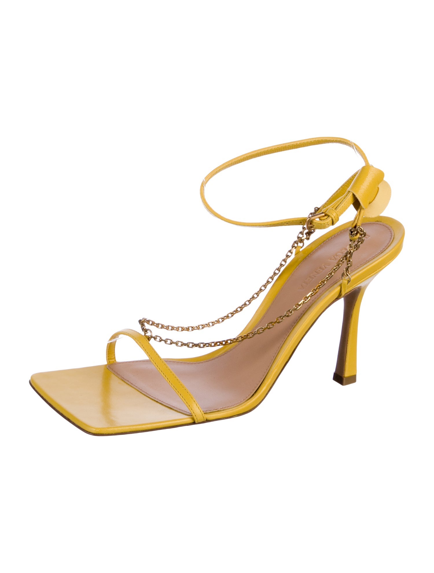 Bottega Veneta Leather Chain-Link Accents Sandals