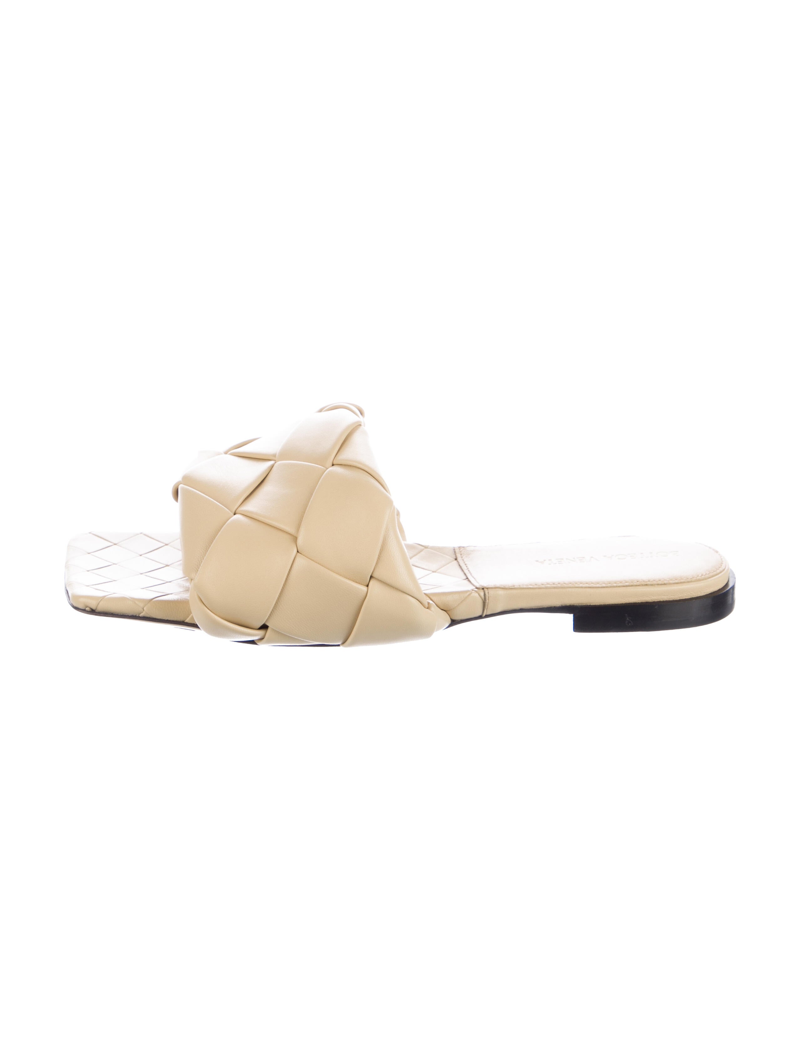 Bottega Veneta Intrecciato Weave Leather Slides
