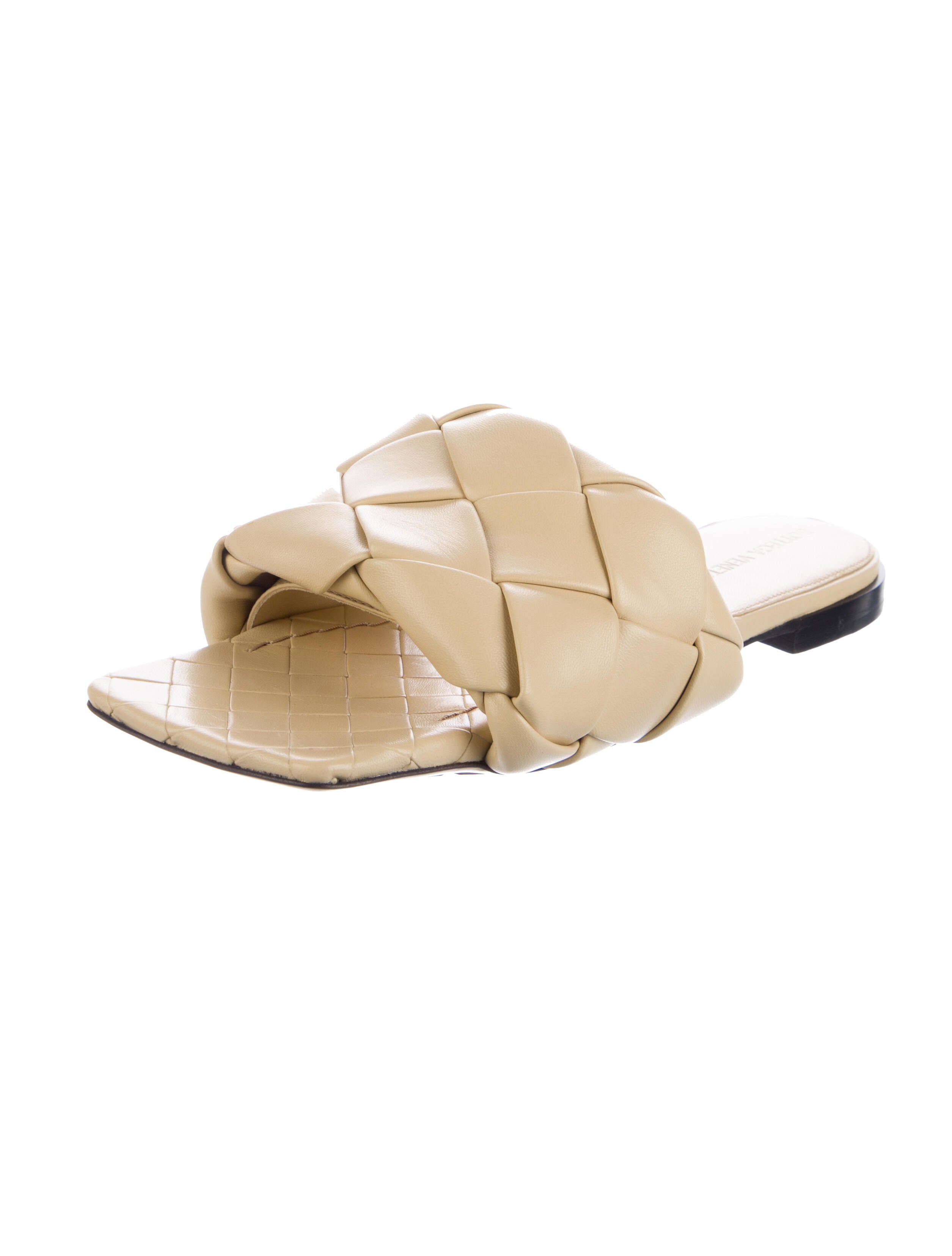 Bottega Veneta Intrecciato Weave Leather Slides