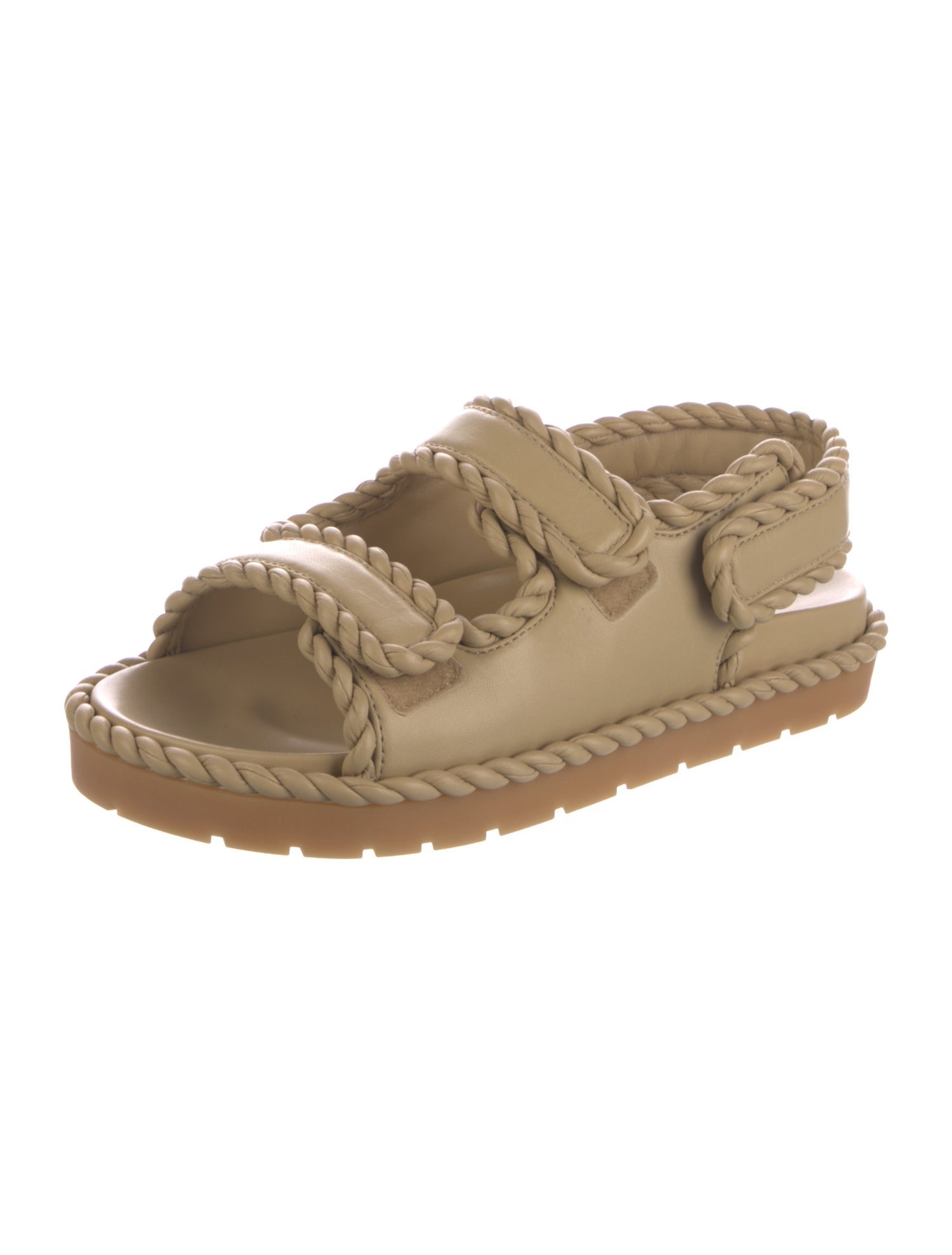Bottega Veneta Leather Braided Accents Slides