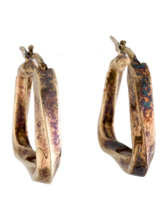 Bottega Veneta Small Twist Triangle Hoop Earrings