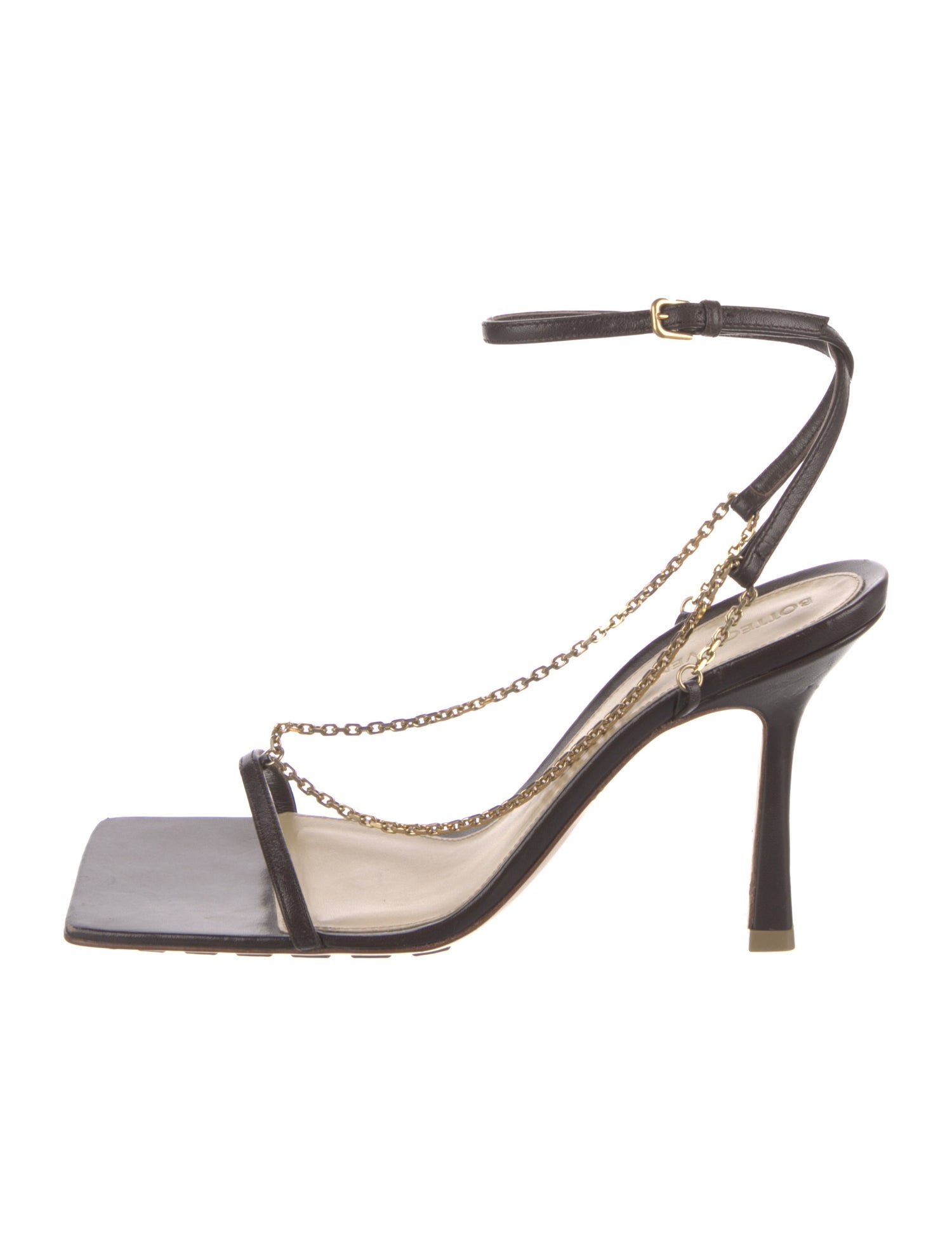 Bottega Veneta Leather Chain-Link Accents Gladiator Sandals