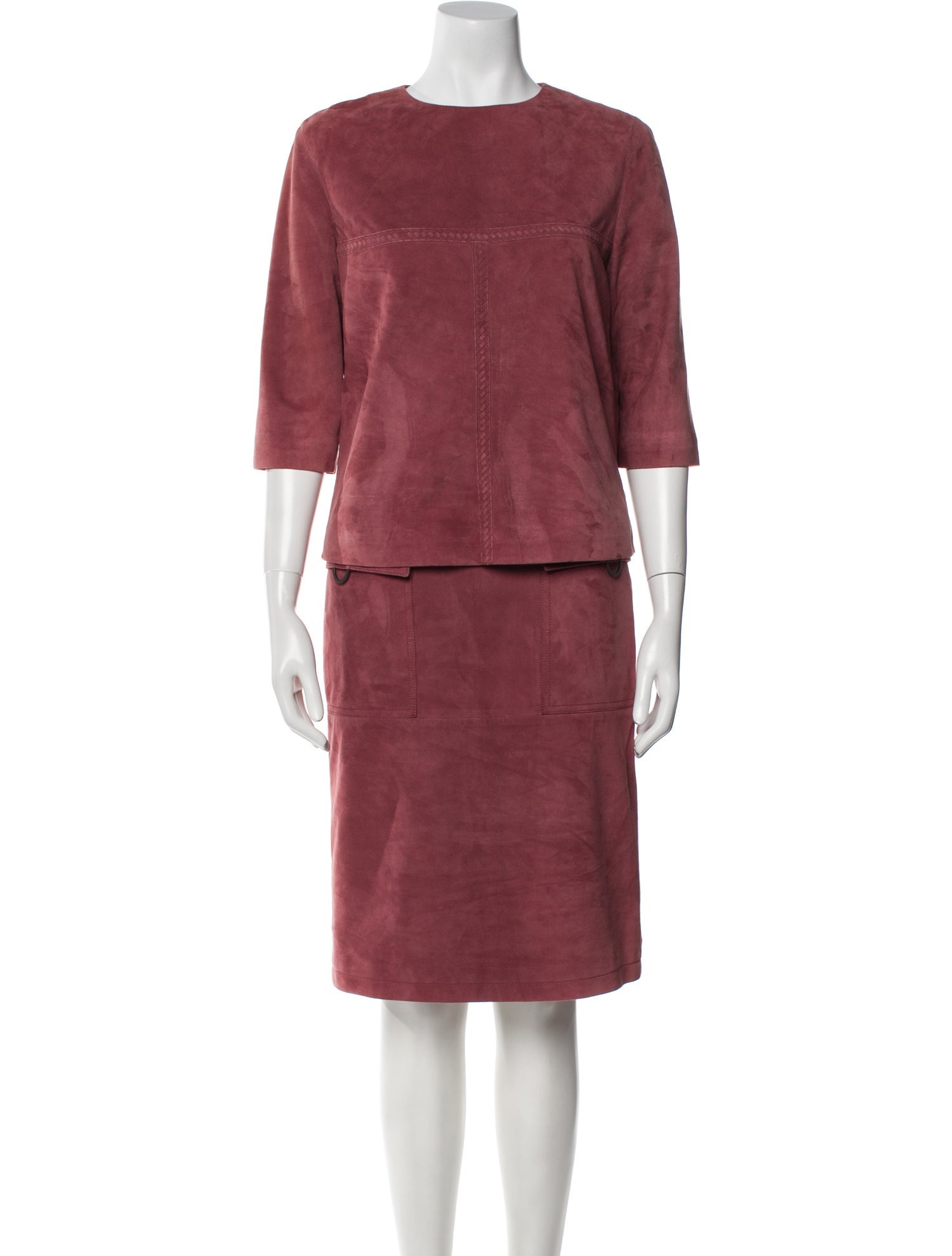 Bottega Veneta Suede Skirt Set