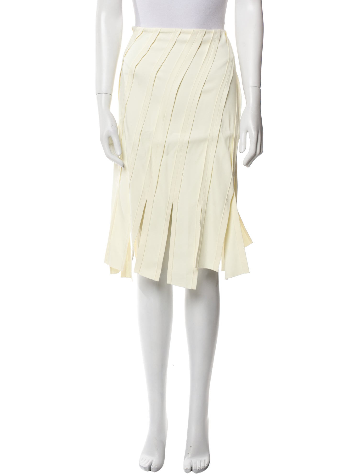 Bottega Veneta Fringe Trim Accent Knee-Length Skirt