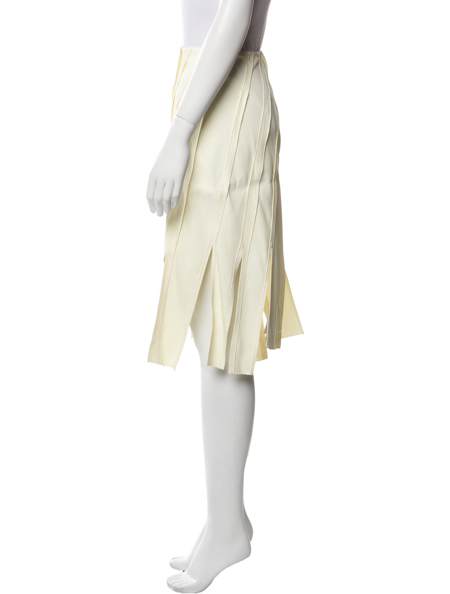 Bottega Veneta Fringe Trim Accent Knee-Length Skirt