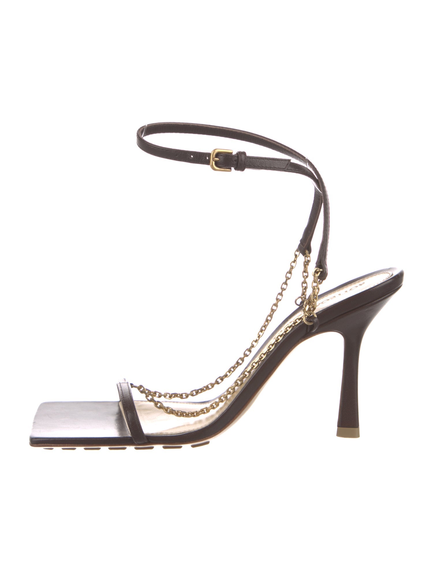 Bottega Veneta Leather Chain-Link Accents Sandals