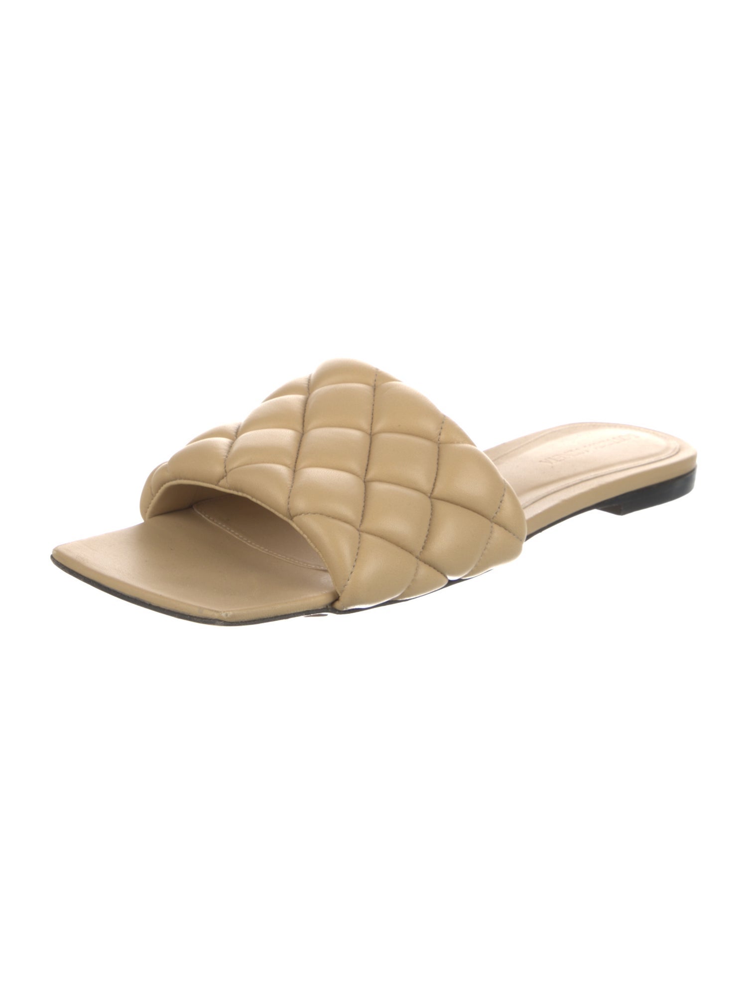 Bottega Veneta Quilted Pattern Leather Slides