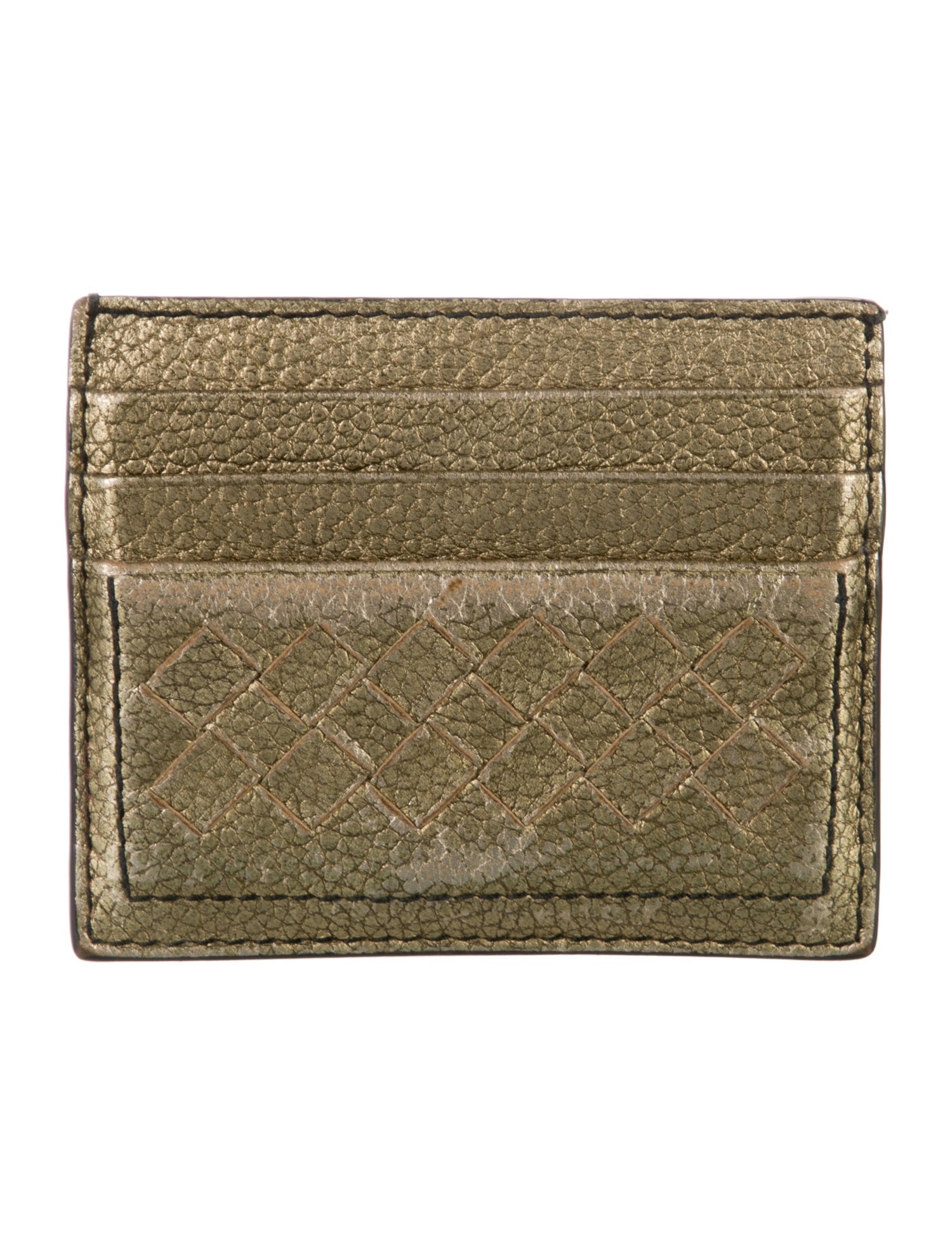 Bottega Veneta Intrecciato Weave Leather Card Holder