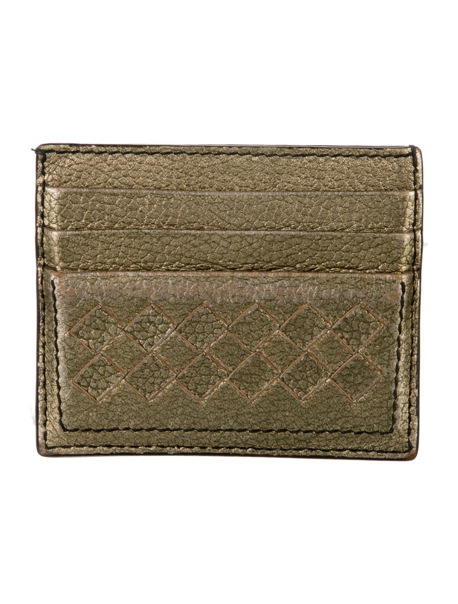 Bottega Veneta Intrecciato Weave Leather Card Holder