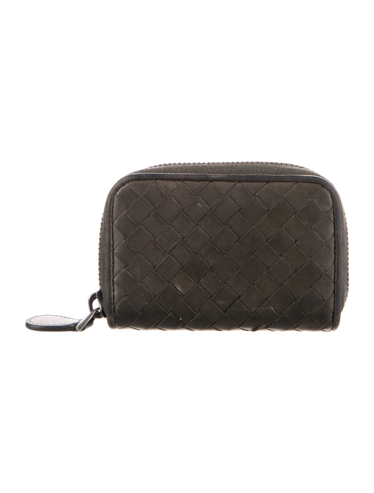 Bottega Veneta Zip Coin Purse Intrecciato Weave Wallet