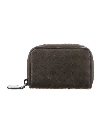 Bottega Veneta Zip Coin Purse Intrecciato Weave Wallet