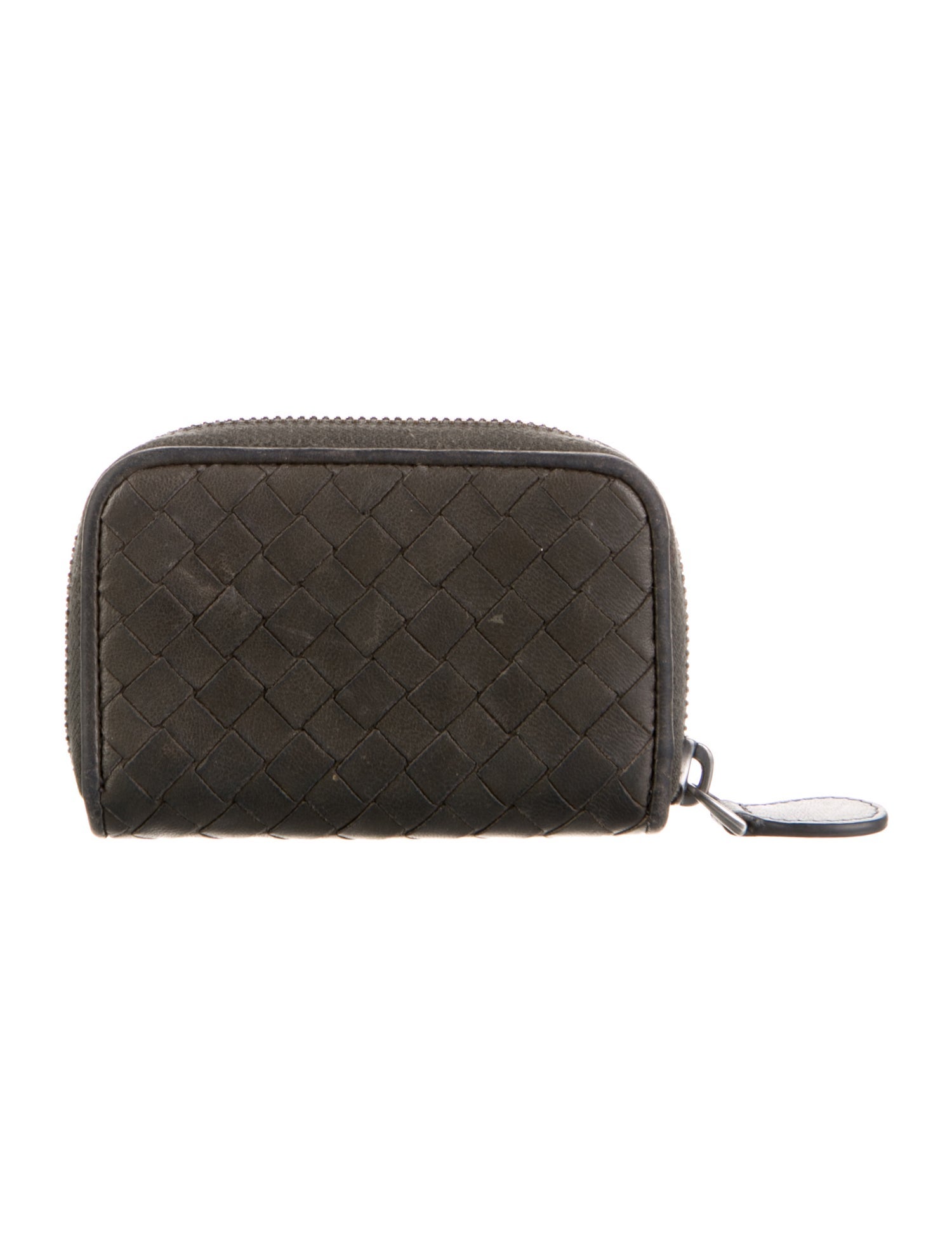 Bottega Veneta Zip Coin Purse Intrecciato Weave Wallet