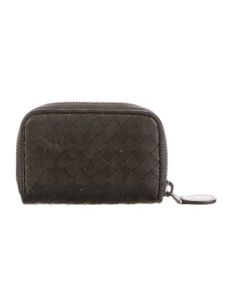 Bottega Veneta Zip Coin Purse Intrecciato Weave Wallet