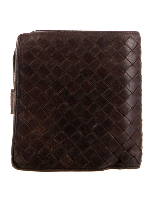 Bottega Veneta Intrecciato Weave Leather Compact Wallet