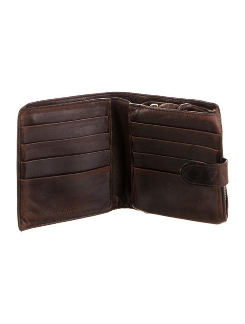 Bottega Veneta Intrecciato Weave Leather Compact Wallet