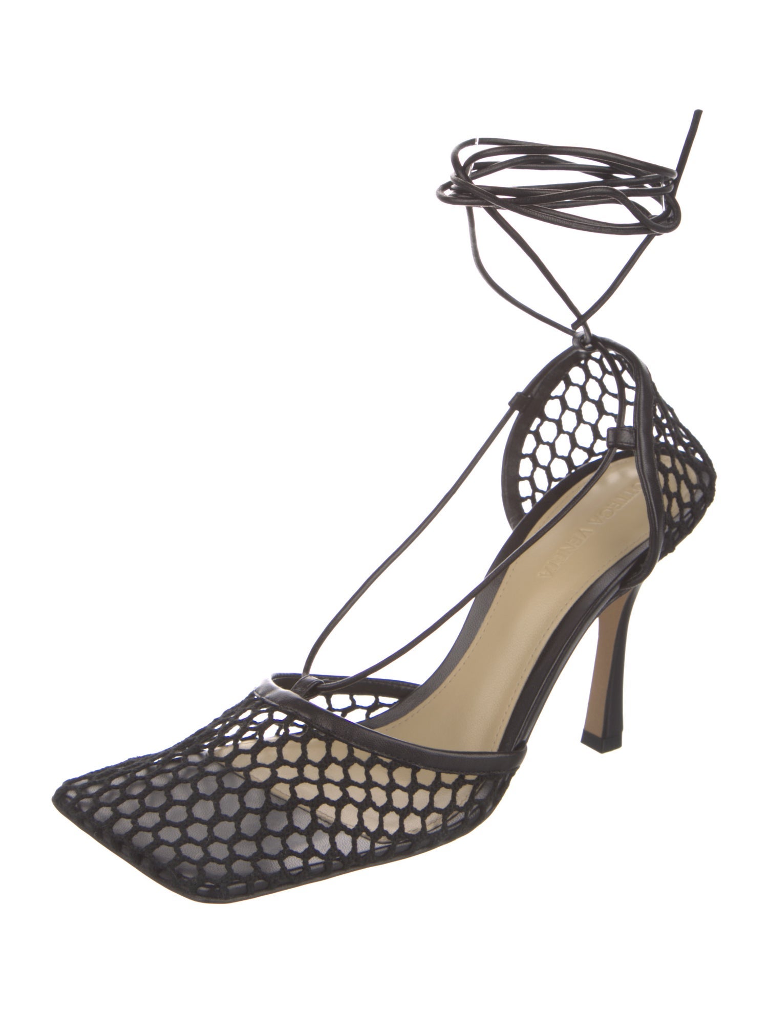 Bottega Veneta Mesh Leather Trim Embellishment D'Orsay Pumps w/ Tags