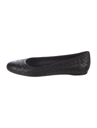 Bottega Veneta Intrecciato Weave Leather Ballet Flats