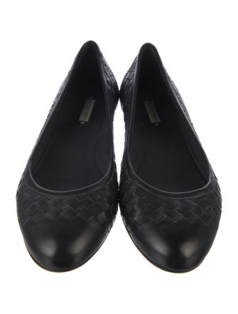 Bottega Veneta Intrecciato Weave Leather Ballet Flats