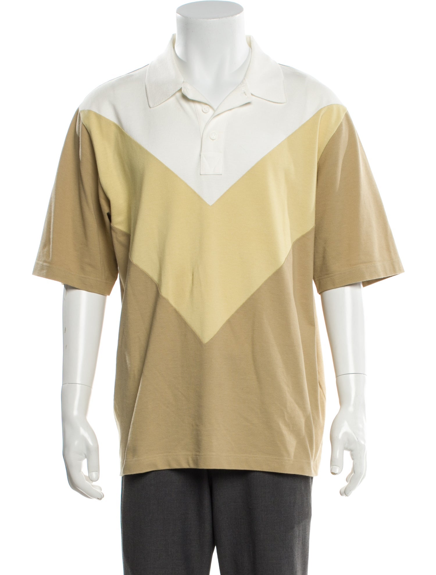 Bottega Veneta Colorblock Pattern Collar Polo Shirt