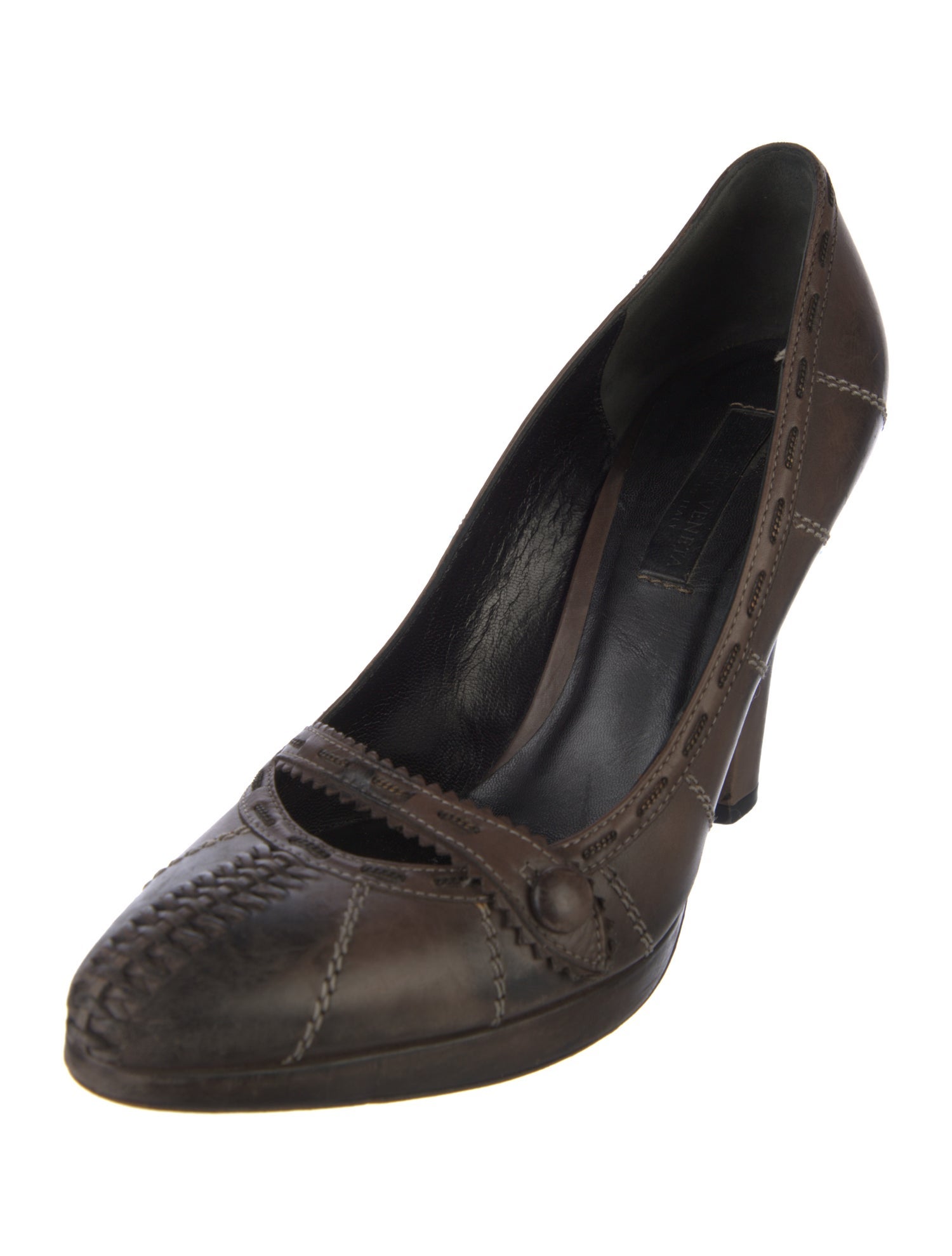 Bottega Veneta Intrecciato Weave Leather Pumps