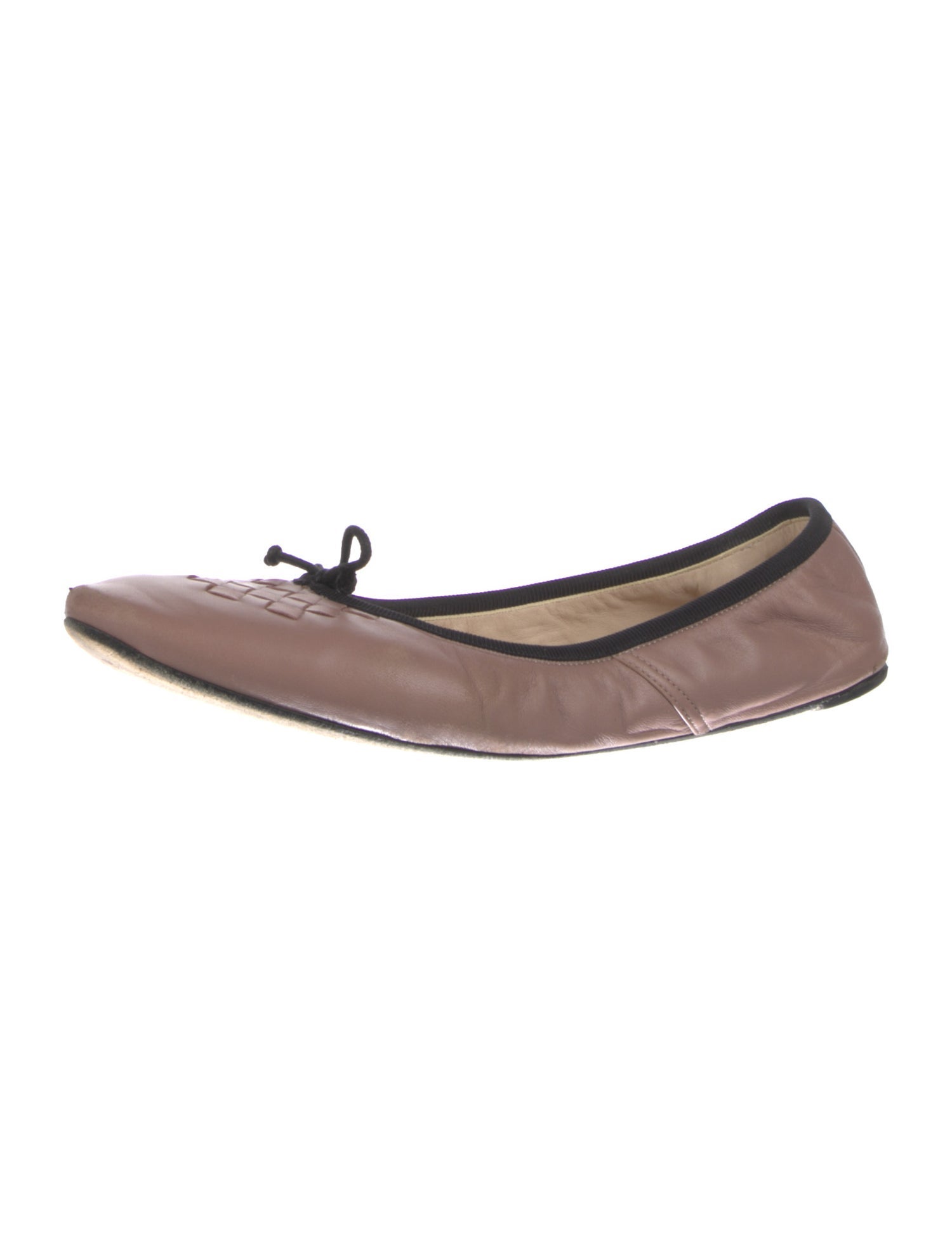 Bottega Veneta Intrecciato Weave Leather Ballet Flats
