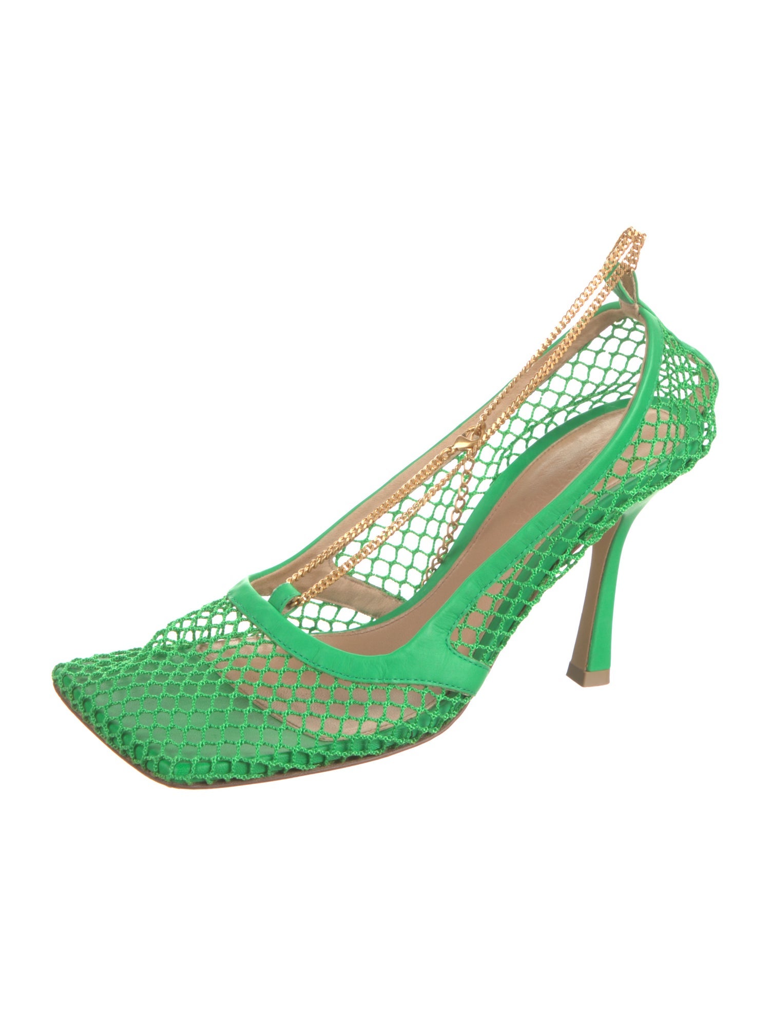 Bottega Veneta Mesh Chain-Link Accents Pumps