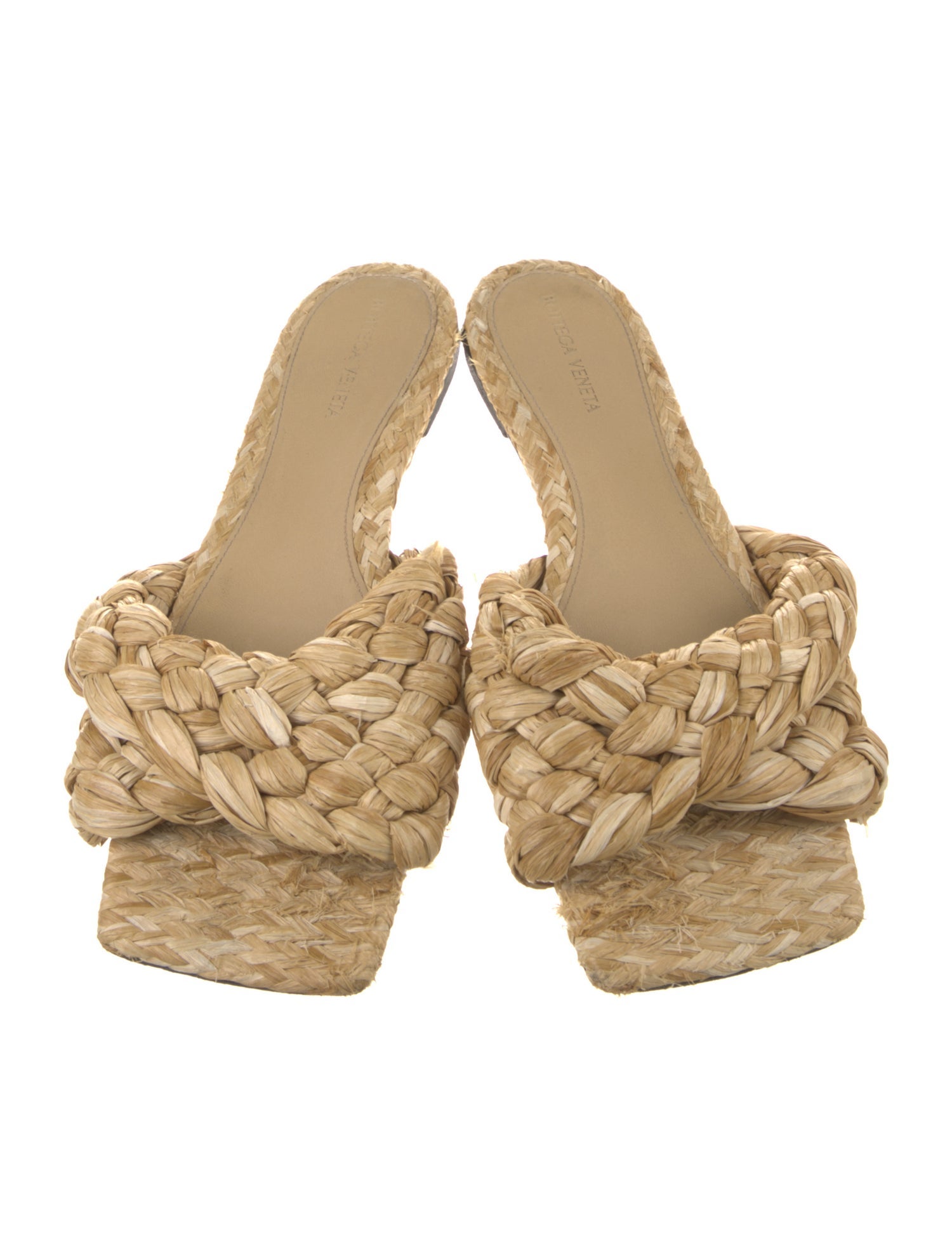 Bottega Veneta Intrecciato Weave Raffia Slides