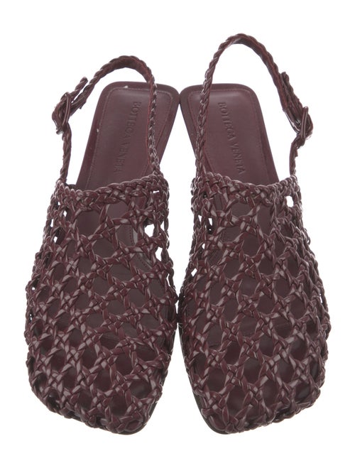 Bottega Veneta Intrecciato Weave Leather Slingback Flats