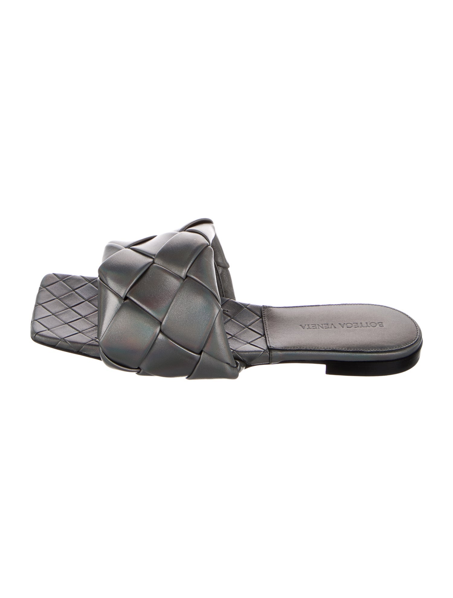 Bottega Veneta Intrecciato Weave Leather Slides