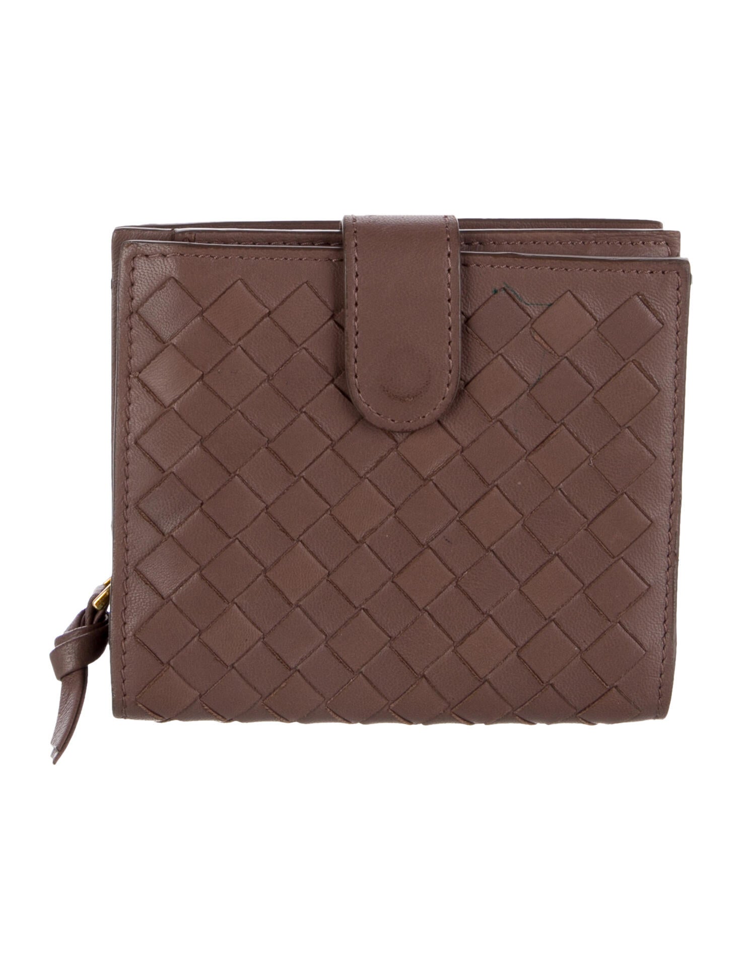 Bottega Veneta Intrecciato Weave Leather Compact Wallet