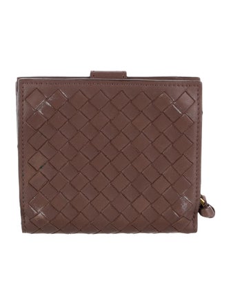 Bottega Veneta Intrecciato Weave Leather Compact Wallet