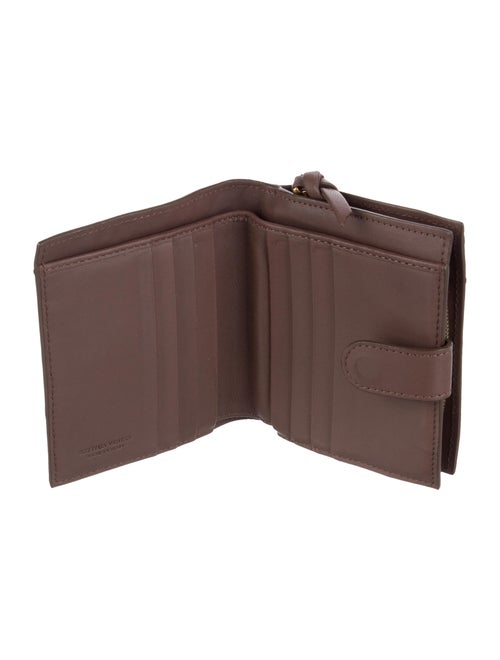 Bottega Veneta Intrecciato Weave Leather Compact Wallet