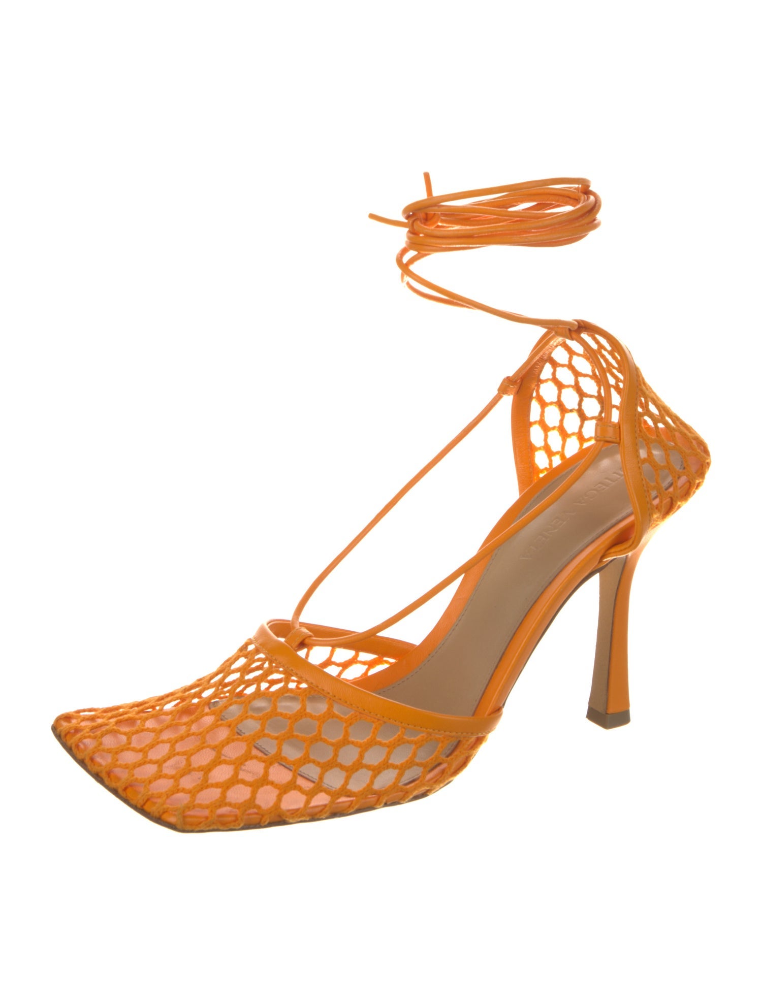 Bottega Veneta Mesh Leather Trim Embellishment Pumps