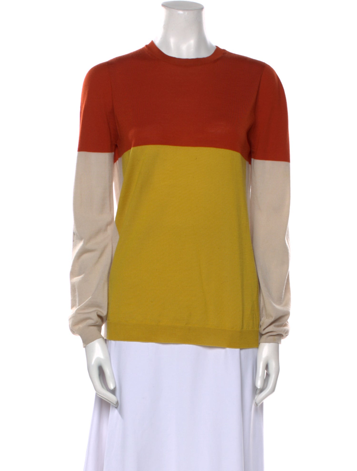Bottega Veneta Colorblock Pattern Crew Neck Sweater