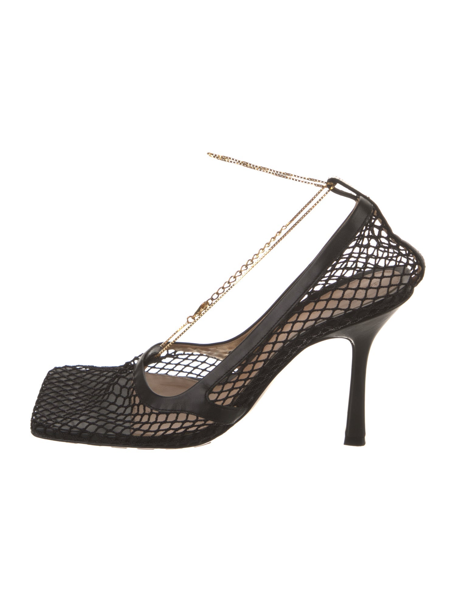 Bottega Veneta Mesh Chain-Link Accents Slingback Pumps
