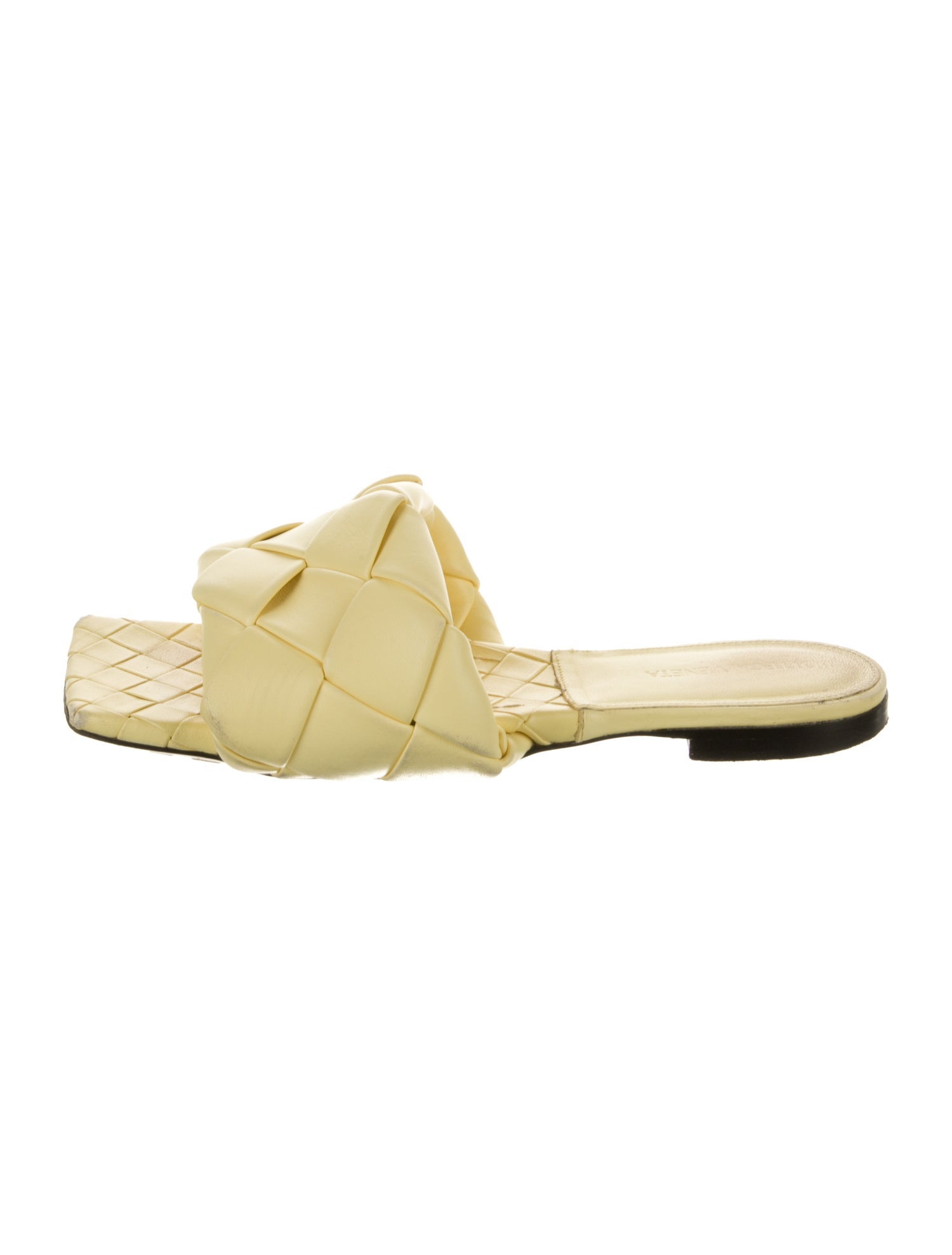 Bottega Veneta Intrecciato Weave Leather Slides