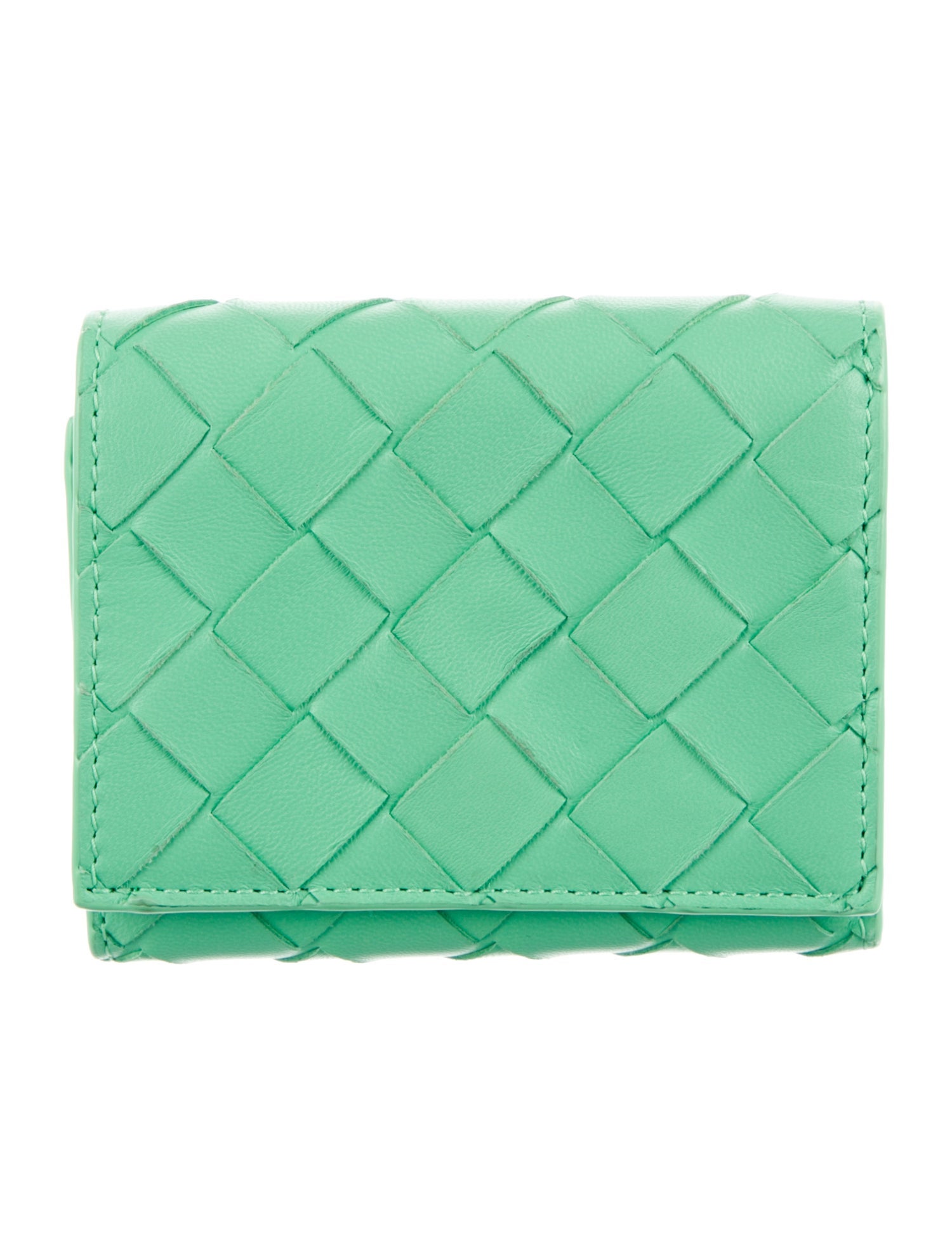 Bottega Veneta Intrecciato Weave Leather Compact Wallet