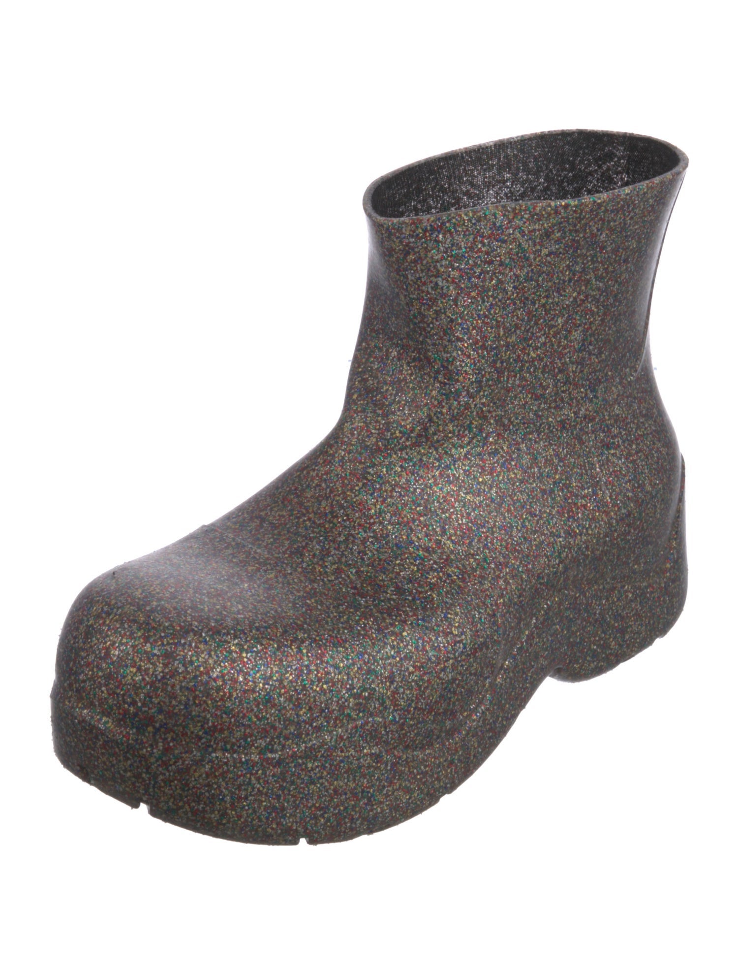 Bottega Veneta Rubber Glitter Accents Rain Boots