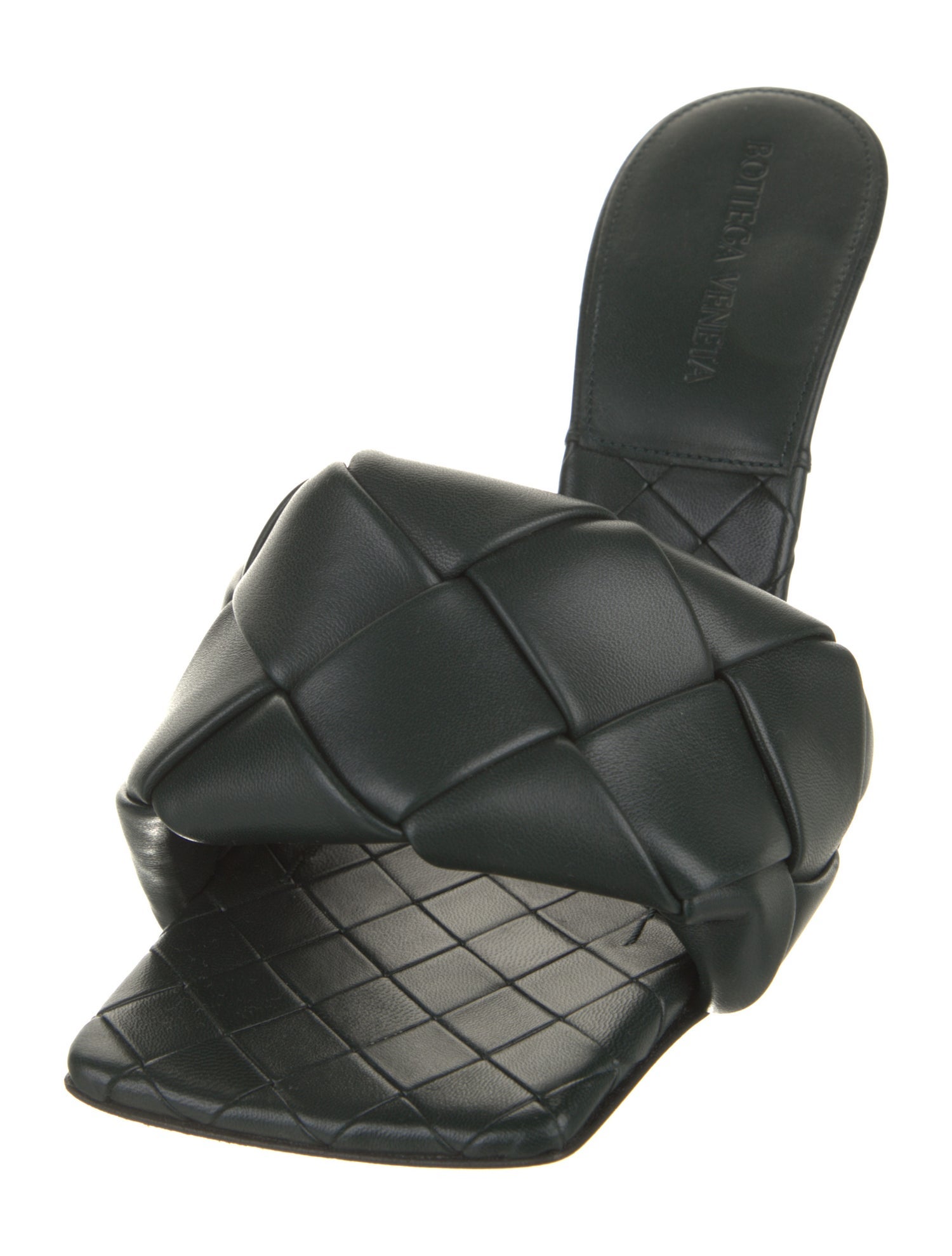 Bottega Veneta Intrecciato Weave Leather Slides