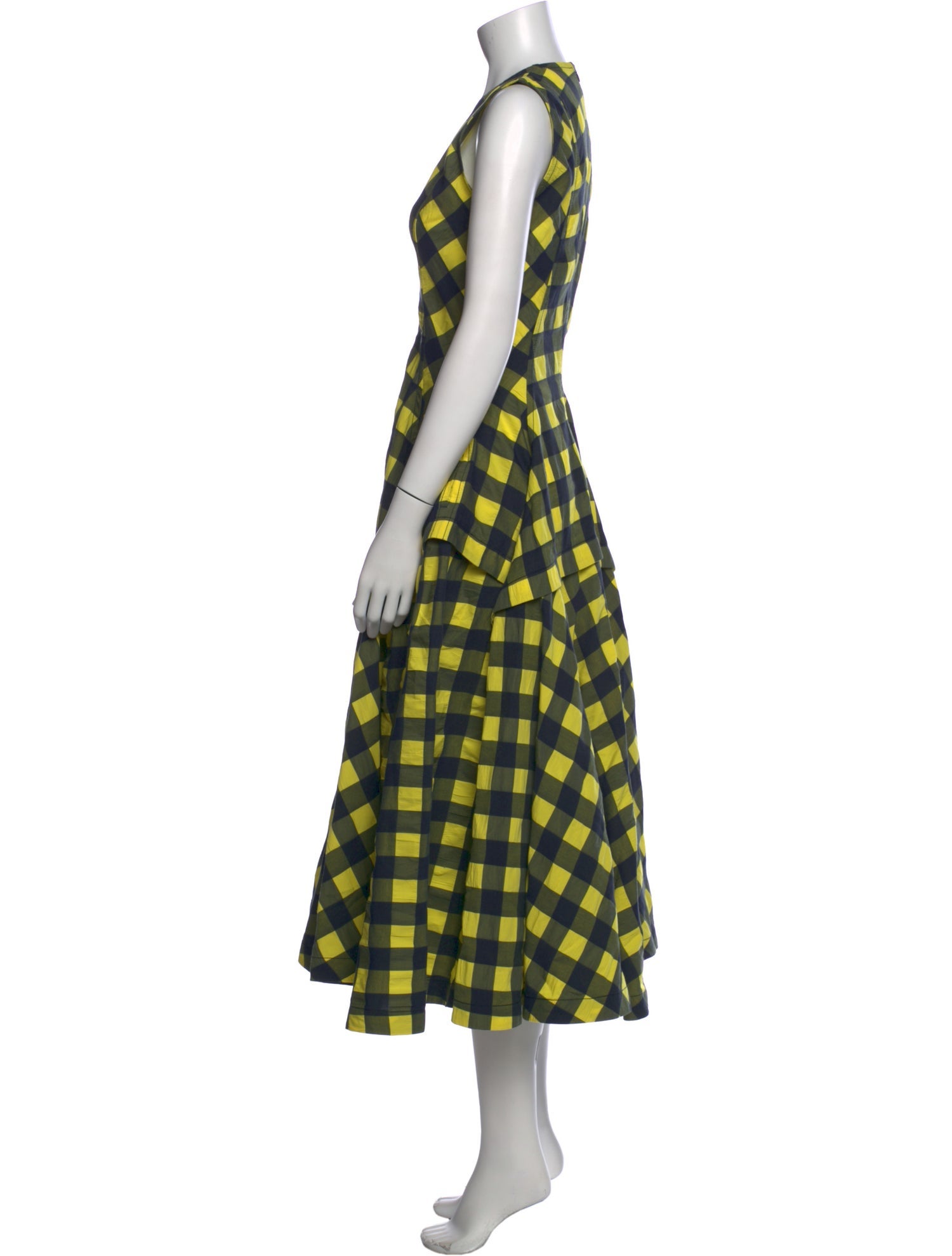 Bottega Veneta Plaid Print Long Dress