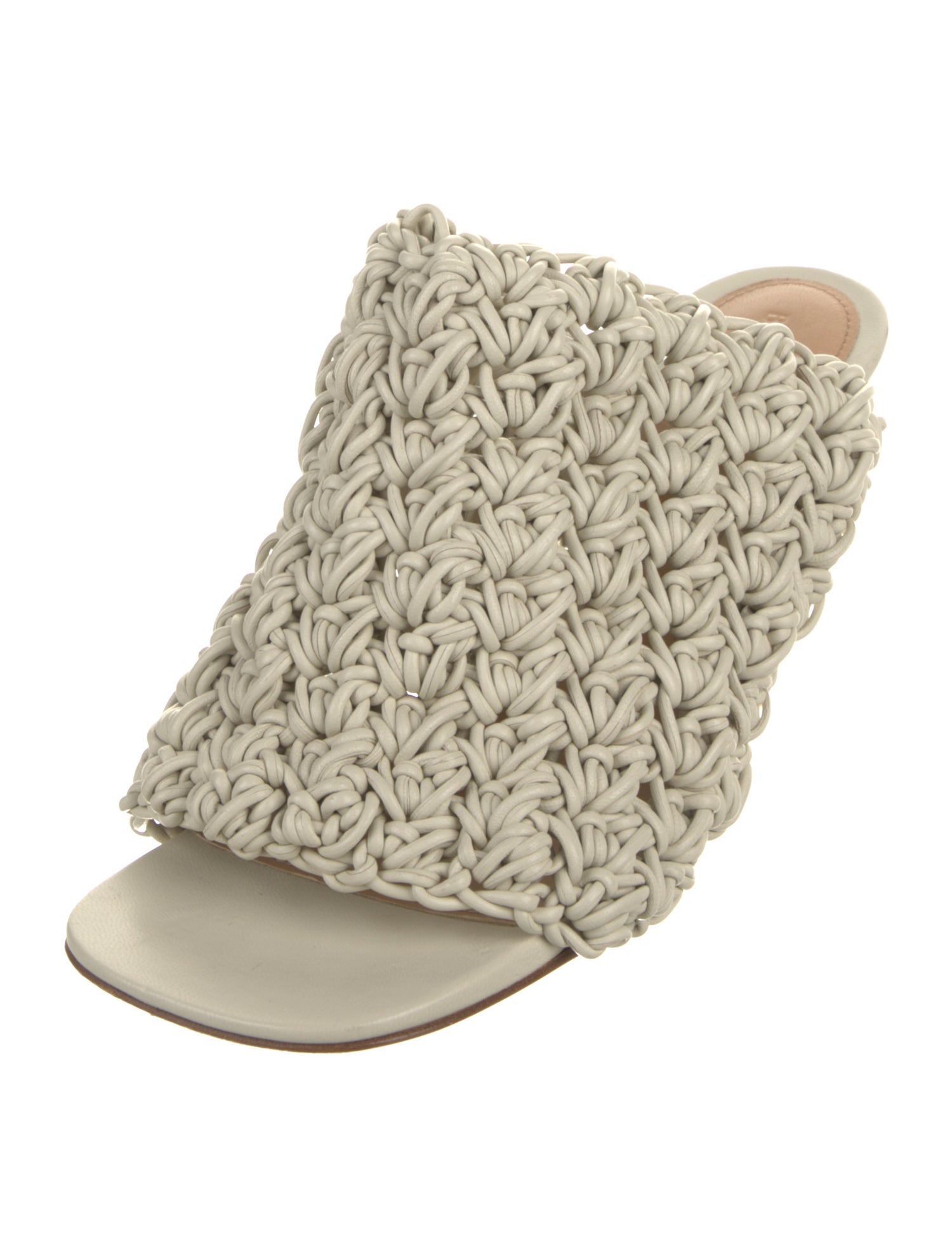 Bottega Veneta Leather Braided Accents Slides