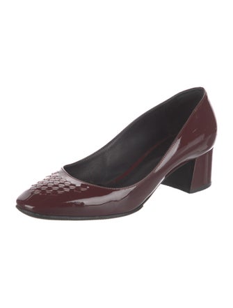 Bottega Veneta Intrecciato Weave Patent Leather Pumps